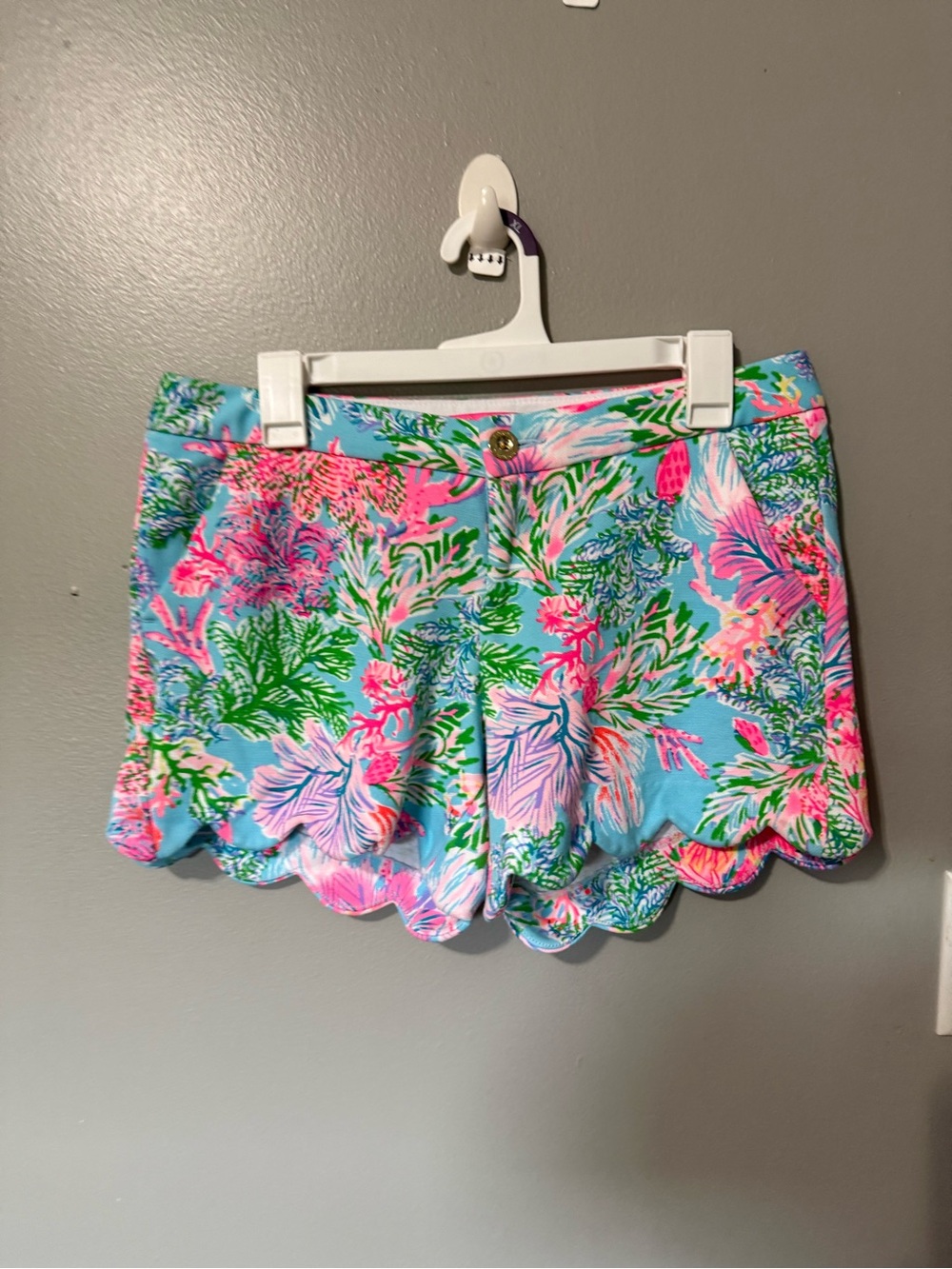 Lilly Pulitzer Women’s Scallop shorts size 6 cat to my heart print